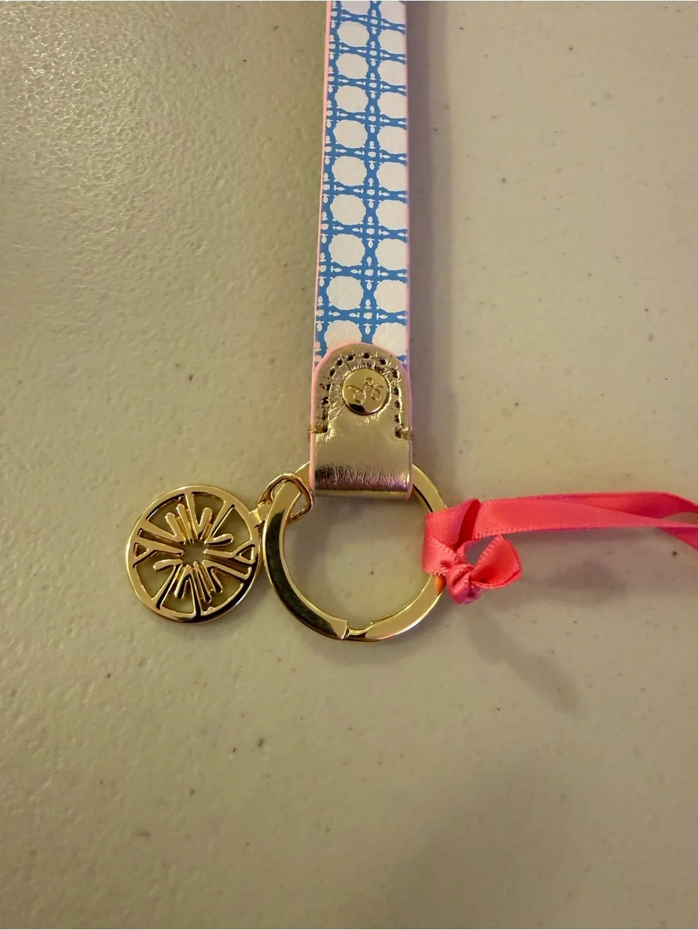 Lilly Pulitzer Strap Keychain in ‘Frenchie Blue Caning’ - *NWT*